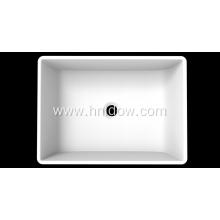 Square solid surface countertop washbasin for hotel